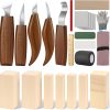 AUGSUN Wood Whittling Kit, 25 Pack Wood Carving Tools for Beginners, Hand Carving Knife Set Includes 5 Wood Carving Knives, 8 Basswood Wood Blocks, Gloves for Craft DIY Woodworking